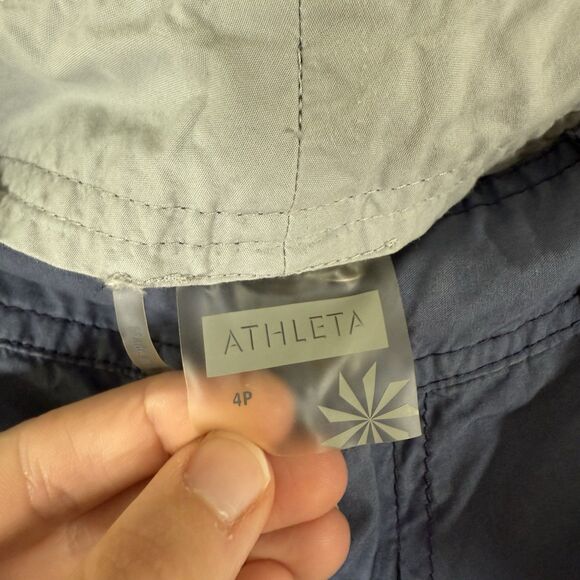 Athleta Cargo Pants Women's 4P Blue Snap Zip Pockets Lightweight Low Rise - Picture 7 of 16